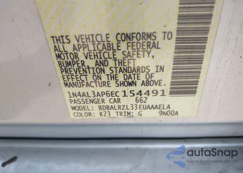 2014 Nissan Altima 2.5 S from USA, damaged, VIN 1N4AL3AP6EC154491